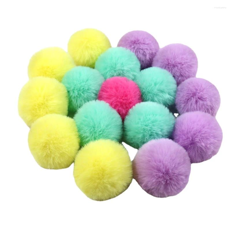 Anahtarlıklar 4cm DIY 10pcs/lot sahte kürk pompom yapay toplar pom pom Şapkalar için pom poms kapak eldivenleri anahtarlık dikiş el sanatları erişim