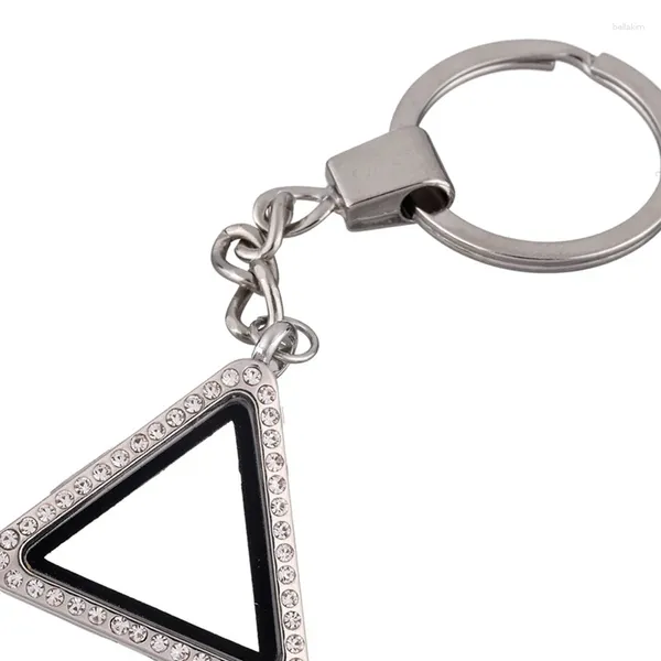 Porte-clés 4pcs 4colors Choisissez Strass Triangle Verre Flottant Médaillon Porte-clés Porte-clés Pendentifs Fit Charms