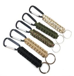 Couches 5 couleurs Kit de survie extérieure Cordon de parachute Keychain Corde d'urgence Corde paracord pour les clés Force Tensile 4869799