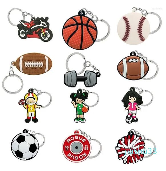 Porte-clés 5 porte-clés série sport basket-ball Football Rugby Football porte-clés personnalisé porte-clés souvenir de mariage accessoires de voiture
