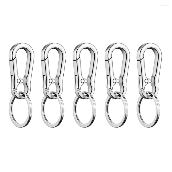 Llaveros 5 PCS Llavero Llavero Colgante Anillo Cadenas Gancho Metal completo para mujeres Aleación de zinc Amantes prácticos Liberación rápida