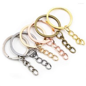 Keychains 5 PCS/Lot Key Ring Chain 6 Kleuren Geplaatste 60 mm lange ronde Split Keychain Keyrings Groothandel MIRI22