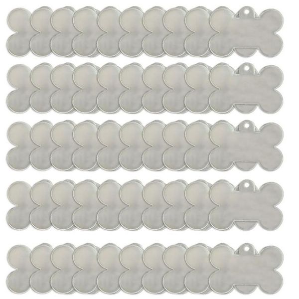 Porte-clés 50 pcs clair acrylique blancs porte-clés collier pendentif étiquettes transparentes pour les projets de bricolage accessoires en vinyle fournitures de fête 266v