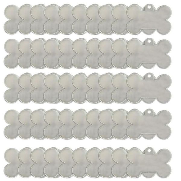 Porte-clés 50 pcs clair acrylique blancs porte-clés collier pendentif étiquettes transparentes pour les projets de bricolage accessoires en vinyle fournitures de fête 246f