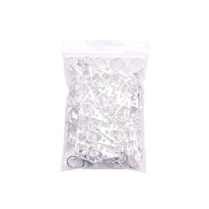 Porte-clés 50 pcs métal argent fermoirs pivotants lanière mousqueton mousqueton fermoir bricolage porte-clés fendu fjewelry making256t