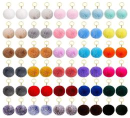 Keychains Set 50 pièces Pom Kelechain Y Pompom Pompoms à fourrure avec anneau divisé et porte-clés pour les accessoires de charme des sacs Keychainskeychai2031125