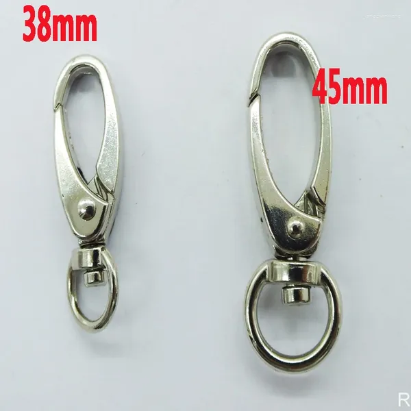 Porte-clés 500pcs 38/45mm de haute qualité en alliage de zinc mousqueton fermoirs pivotants pour boucle de porte-clés