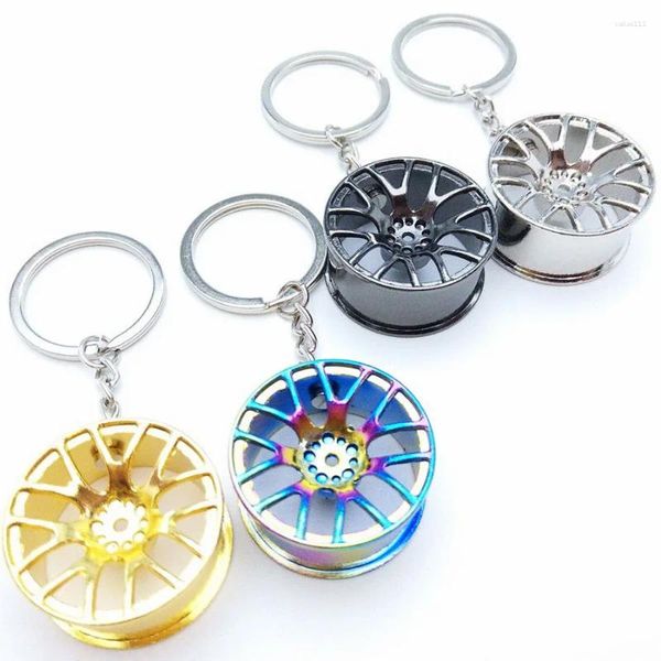 Porte-clés 500 pcs/lot créatif haute qualité roue moyeu homme porte-clés voiture porte-clés cool cadeau porte-clés