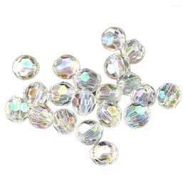 Keychains 500x Transparent AB COULEUR ROUNDE FACETÉE Perles d'espaceur à cristaux acryliques 6x6 mm dia - Résultats de fabrication de bijoux DIY