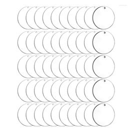Llaveros 50 unids círculo acrílico espacios en blanco rondas claras con agujero 2 pulgadas en blanco para llavero colgante DIY fabricación de joyería