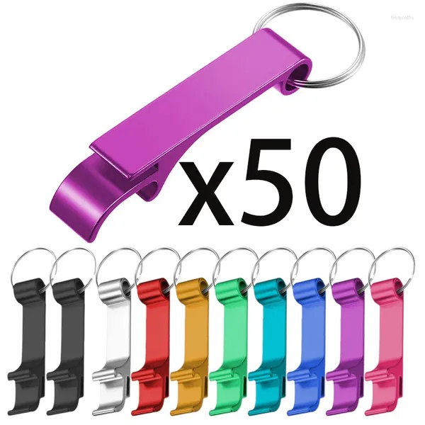 Keychains 50pcs Colore en aluminium ouvre-bouteille de la bière de la bière de la bière clés pour cuisine