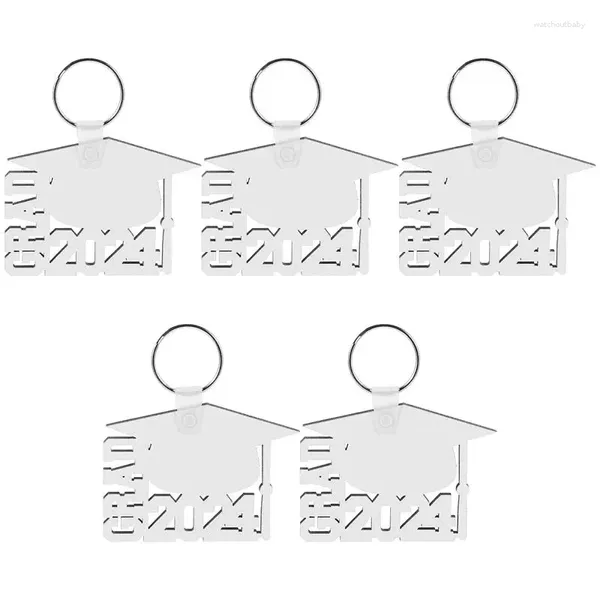 Porte-clés 5pcs 2024 Graduation Porte-clés Pendentifs Sublimation Blanks Grad Charms pour la fabrication artisanale