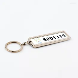 Keychains 5pcs plaque d'immatriculation de voiture sublimation Kewchain Metal Double Côtés imprimables blancs