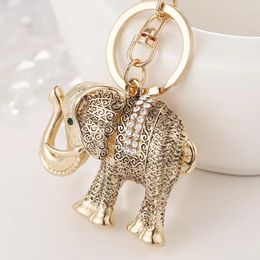 Porte-clés 5pcs créatif exquis éléphant porte-clés mode métal bibelots voiture porte-clés anneau pour femmes sac sac à main charme pendentif cadeau R130