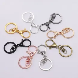 Porte-clés 5pcs porte-clés long 30mm classique 11 couleurs plaqué mousqueton crochet chaîne fabrication de bijoux pour porte-clés