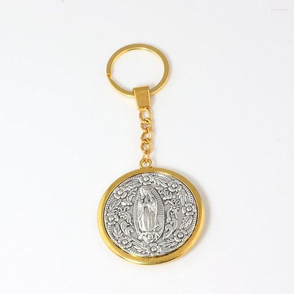 Llaveros 5 Unids Llavero Aleación Virgen María Encantos Colgantes Llavero Protección de Viaje Joyería DIY A-550f