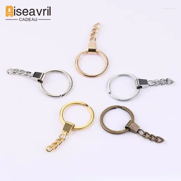 Llaveros 5 unids Metal Llavero en blanco Llavero Anillos divididos DIY Llavero Llavero Anillo Langosta Clave Colgante Cadenas Hebillas Aleación de zinc al por mayor