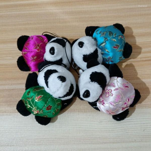 Llaveros 5 uds Mini vestidor corto Panda de peluche encantos llaveros colgantes de teléfono lindo mujeres niños anillos regalos