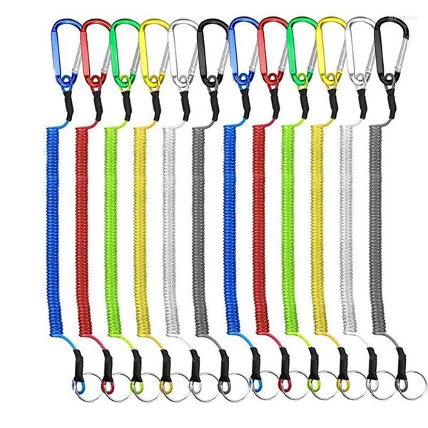 Porte-clés 5pcstactique cordon élastique rétractable corde équipement de sécurité outil randonnée camping anti-perte téléphone porte-clés longes de pêche en plein air Mir