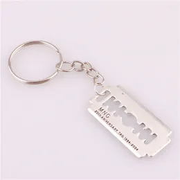 Keychains 5x Mini Creative Key Chain Ring Metal Keyring Keychain Gift Electric Razor Blade