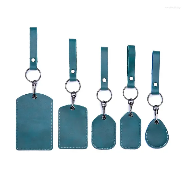 Porte-clés 6 couleurs Carte de contrôle d'accès Stockage Type de goutte Porte-clés Pendentif Soft Cowhide Porte-clés Design de luxe Véritable Ensemble de porte-clés en cuir véritable