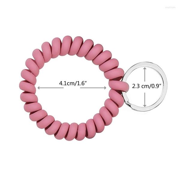 Llaveros 6 PCS Plástico Espiral Muñeca Bobina Llavero Llaves de Coche Titular Flexible Banda Estirable Pulsera Anti-perdida