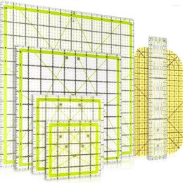 Llaveros 6 PCS Regla de acolchado Cuadrado Acrílico Tela Corte Marcador transparente Planchado153R