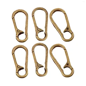 Porte-clés 6 pièces mousquetons clips porte-clés 1,8 pouces clé en métal en détresse pour ceinture