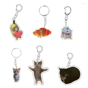 Keychains 6 stuks komedie accessoires creatieve sleutelketen eigenzinnige grap ornamenten grappige decoratieve items dieren sleutelhanging