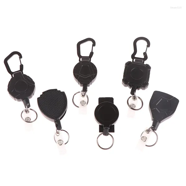 Porte-clés 6 styles Câble métallique Sportif Rétractable Porte-clés Boucle facile à tirer Anti-perte Anti-vol à rebond élevé en métal