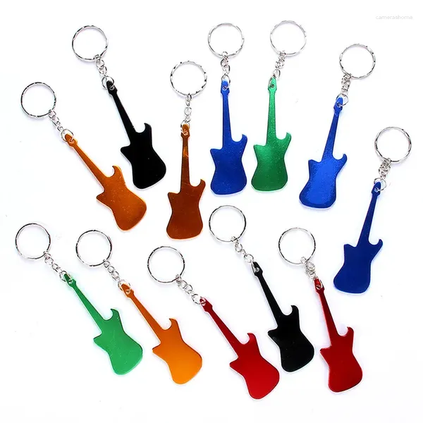 Llaveros 60pcs Guitarra Abrebotellas Llavero En forma de llavero Llavero Metal Eléctrico