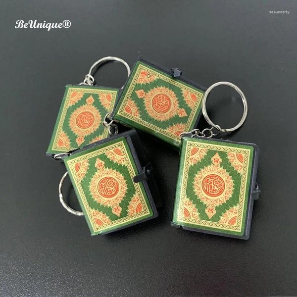 Porte-clés 60pcs mini livre de coran vert porte-clés pendentif écriture sainte version arabe coran porte-clés accessoire religieux islam cadeau de mariage
