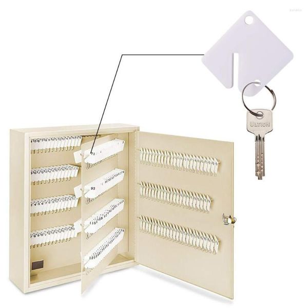 Porte-clés 60pcs / Set Key Tags Blank Acrylique Mise à niveau Round Split Bague Durable Identifier en vrac en forme de carré