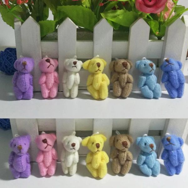 Llaveros 6 unids / bolsa Super Kawaii Mini 4 cm Conjunto Bowtie Peluche Juguetes para niños Muñecas rellenas Regalo de boda para niños 2024