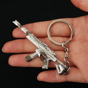 Keychains 8cm Valorant Melee Reaver 2.0 Metal Keychain For Men Protocol 781-A Skin Model Pendant Key Ring Fans Collection sieraden Geschenken