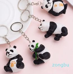 Porte-clés 8 pièces/ensemble mignon Panda porte-clés pendentif poupée tridimensionnelle sac de mode ornements voyage petits cadeaux bijoux pendentifs