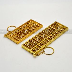 Keychains 9 Or13 essieu chinois Abacus Golden Abacus Bead Arithmetics Metal Keynchain Aotomotive Keyring Ring Key Fob