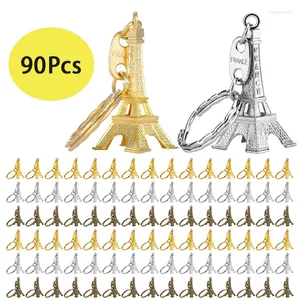 Sleutelhangers 90 stuks Eiffeltoren sleutelhanger ring auto motorfiets sleutelhanger hoogte metaal creatief model sleutelhanger voor kerstcadeau 3 kleuren