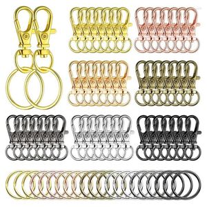 Porte-clés 98 pièces ensemble de boucles pivotantes 49 lanière mousqueton ceinture porte-clés porte-clés en métal fermoir à griffe de homard