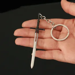 Keychains 9cm Baldurs Gate Eternal Burning Blade Model Pendant Pendre For Men Boys Mini Metal Key Ring ventilateur