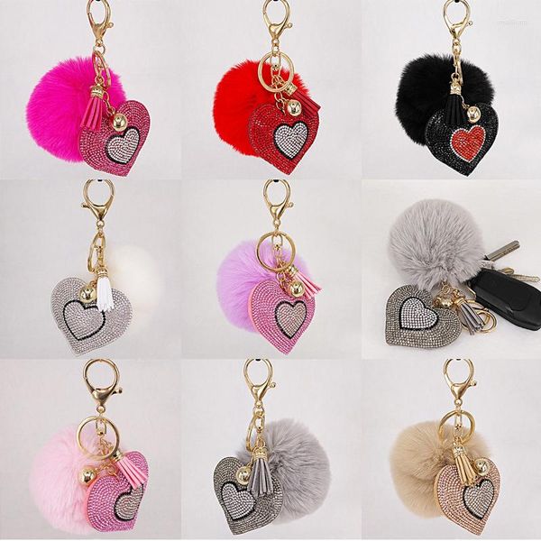 Porte-clés Accrssories Femme Suspension Porte-clés Strass Sacs Porte-clés Décor Coeur