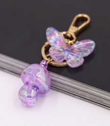 Keychains Acryl Butterfly Champignon Key Chains Fashion Accessoires For Women Bag Decoratie Hanger Girls Geschenken Sieraden KeychainaK7831210