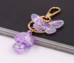 Keychains Acrylique Butterfly Champons Clées Accessoires de mode pour femmes Décoration de sacs Girls Pendants Bijoux Keychaink8792180