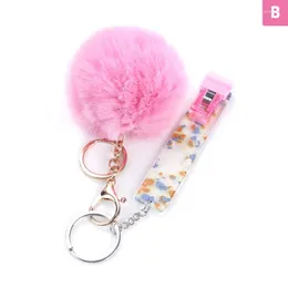 Keychains Acryl Hair Ball Debit Grabber Keychain ATM -kaart Plastic clip Contactloze puller Smal22