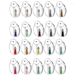 Keychains en blanco de llavero acrílico con anillos de llave redondeos discos transparentes círculos coloridos basel colgante de salto rin