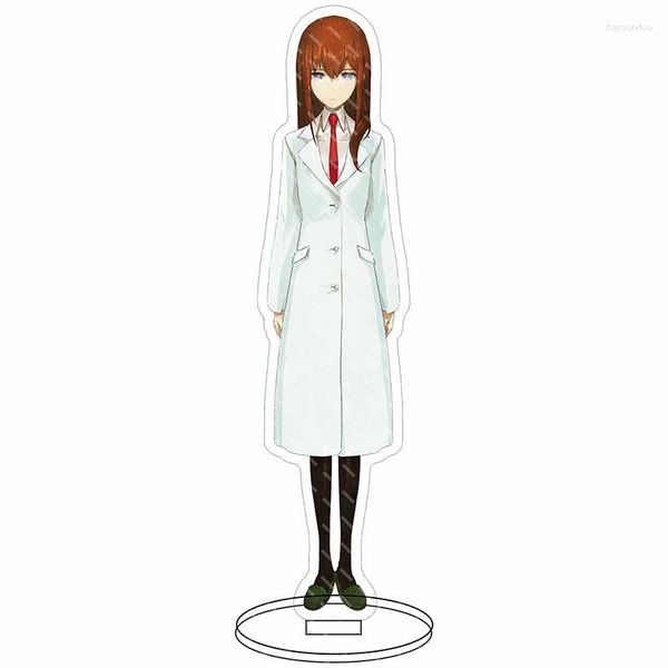 Llaveros Llavero con soporte de acrílico Hombre Steins Gate Anime Llavero Mujer Chris Makise Shiina Mayuri Exhibición de escritorio Accesorios lindos Ornamento