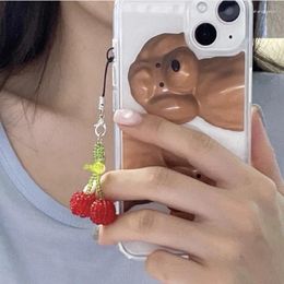 Keychains Adorables et vibrants Charme de téléphone Cherry Charfle Ornement de porte-clés Accessoire pour les amateurs de la POGRAMENT