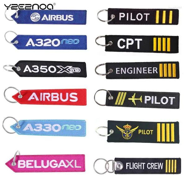 Porte-clés Airbus Porte-clés Moto Voiture Broder Porte-clés A320 Chaîne d'aviation pour sangle cadeau Sac à fermeture à glissière