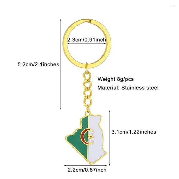 Keychains Mapa de la ciudad Flag de estilo étnico Estilo de acero inoxidable Cobertizador de llaves de acero inoxidable para hombres Joyería de accesorios de accesorios de llave de llave