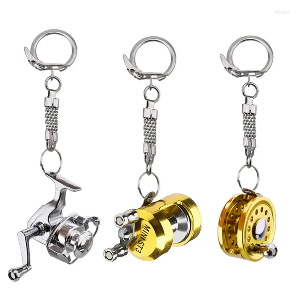 Keychains de pesca de pesca colgante de tambor anillo de llaves al aire libre